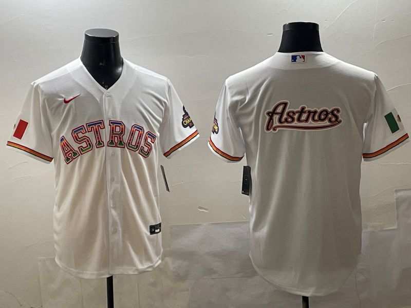 Men Houston Astros Blank White Mexico Game 2025 Nike MLB Jersey style 10